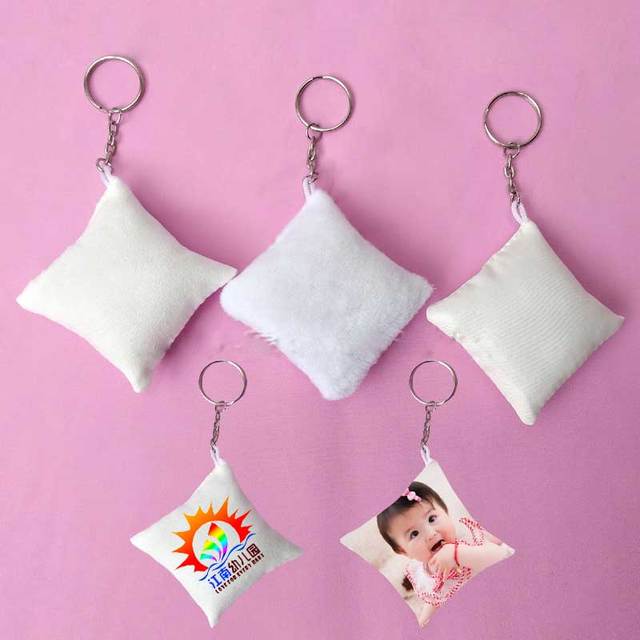 sublimation blank key ring Peach skin cloth Suede Fabric key chains heat  transfer printing DIY blank